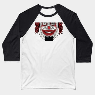 Creepy Clown Mask, Face Covering Baseball T-Shirt